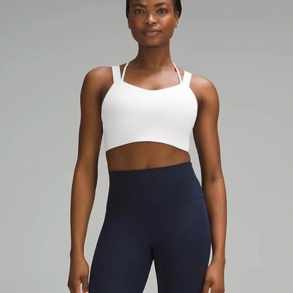 Lululemon Like a Cloud Longline Bra Light Support, Size 6, White